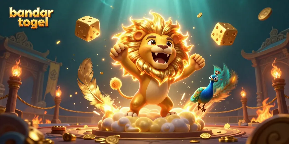 Experience the excitement of bandar togel with a vibrant 3D illustration capturing a dynamic lottery scene.