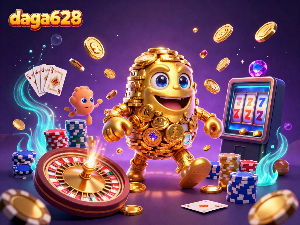 Engage with daga628's all-in-one casino adventure featuring golden golems and vibrant gameplay elements.