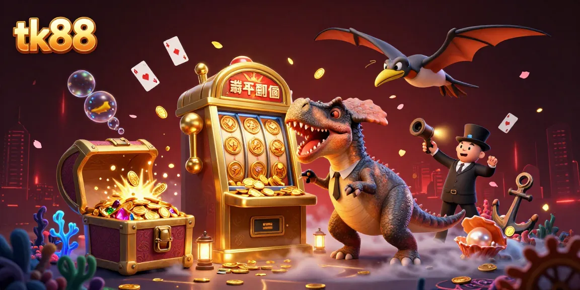 tk88 captures a pachycephalosaurus winning jackpot coins at a casino scene, illustrating excitement and fun.