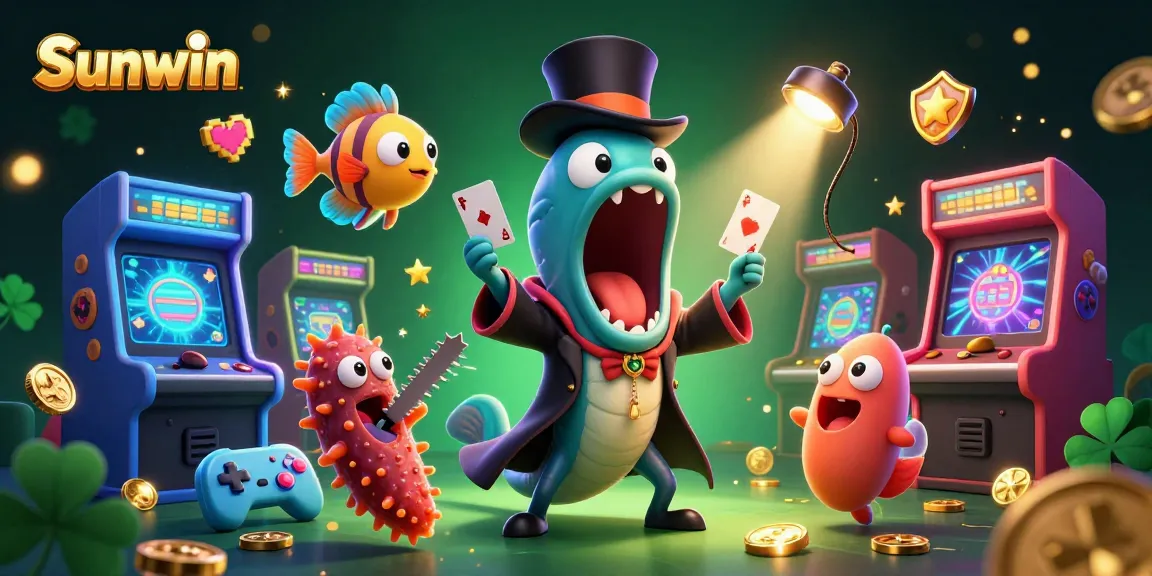 Sunwin offers thrilling gameplay with deep-sea characters, showcasing vibrant gaming elements and captivating casino magic.