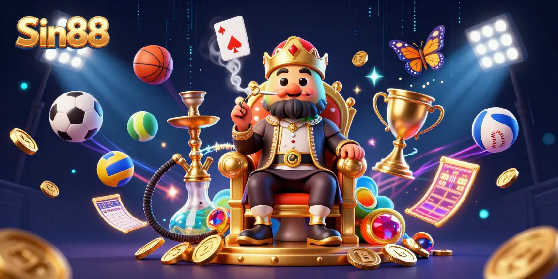 Engage in thrilling action at Sin88 with a captivating 3D illustration of a colorful casino scene.