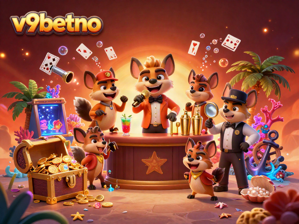 Engage in the vibrant comedy casino scene with hyenas at v9betno, mixing drinks, telling jokes, and checking IDs.