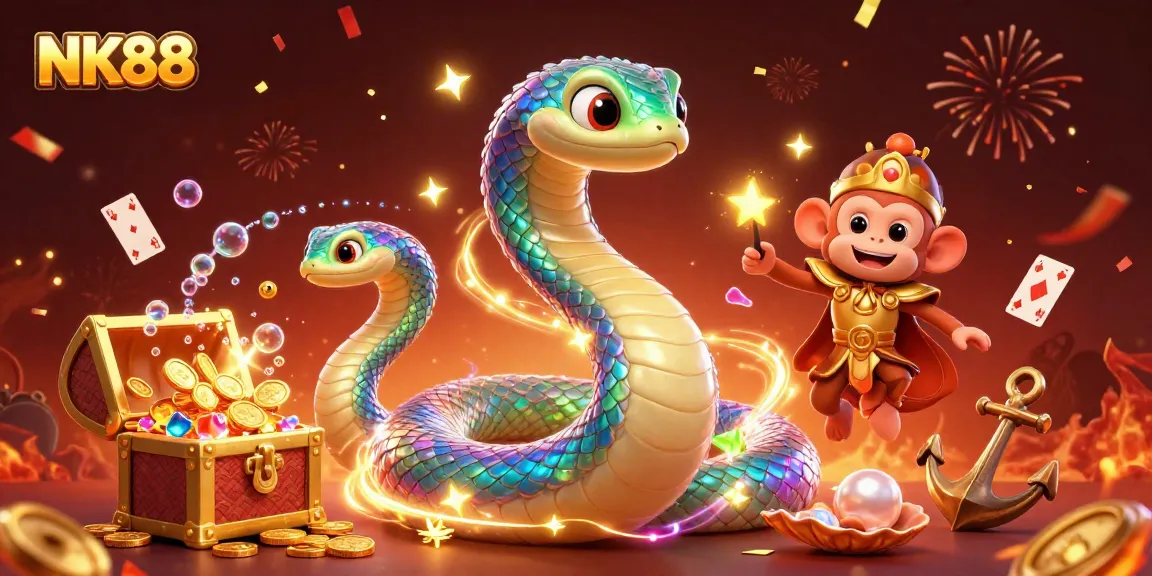 Experience the thrill of NK88 with vibrant characters and dynamic game elements in a colorful casino scene.