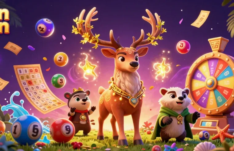 Experience thrilling moments with sun win's vibrant gaming elements in a magical casino scene.