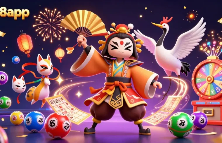 Experience thrilling gameplay with go88app featuring vibrant lottery balls and festive elements.