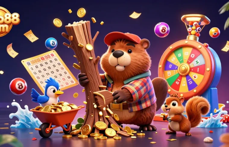Experience thrilling wins with hello88 com as cartoon characters gather golden coins and prizes.