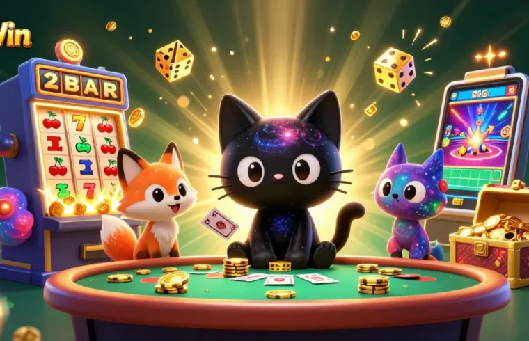 Experience thrilling wins with 23Win in a vibrant cosmic casino scene featuring enchanting characters and dynamic gaming elements.
