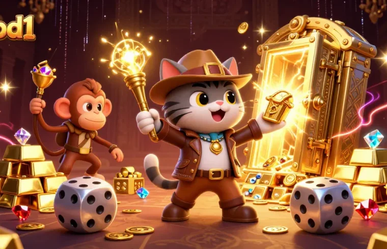 Experience gold treasure hunting with hhbd1 featuring exotic cats and jewels